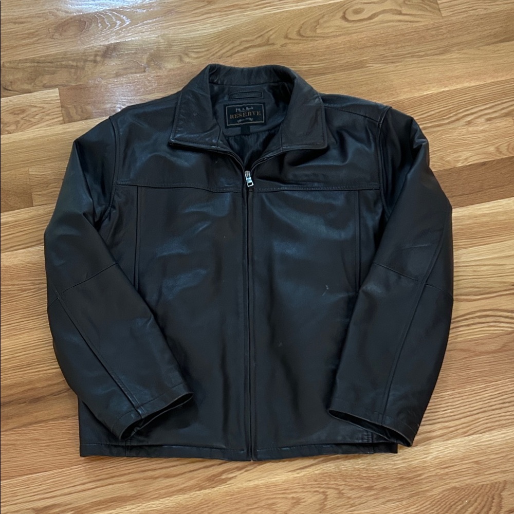 Jos. A. Bank Men's Black Leather Jacket | Reserve Collection
